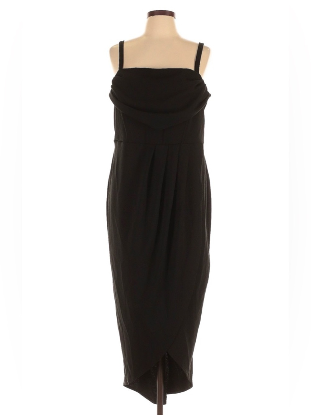 NWT Torrid Tulip Hem Bustier Deep Black Midi Dress | 12 - Picture 5 of 7